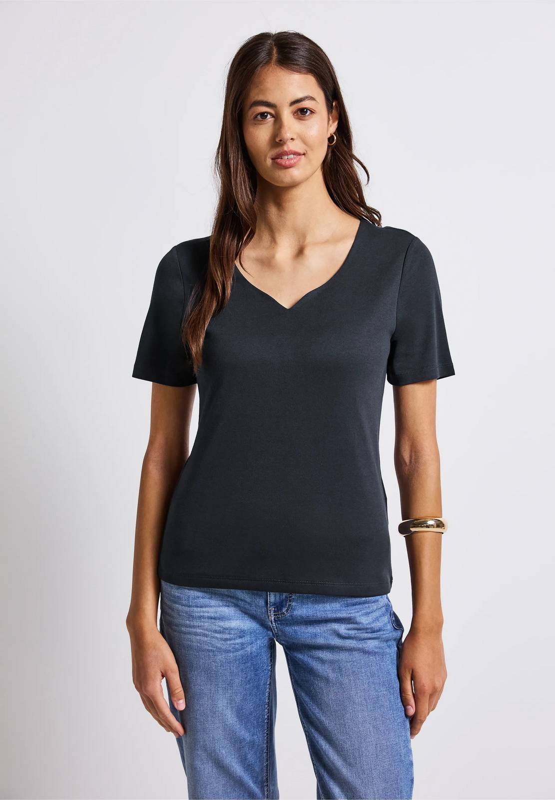 STREET ONE QR Shirt m. Herzausschnitt Form Damen blau Foto 4