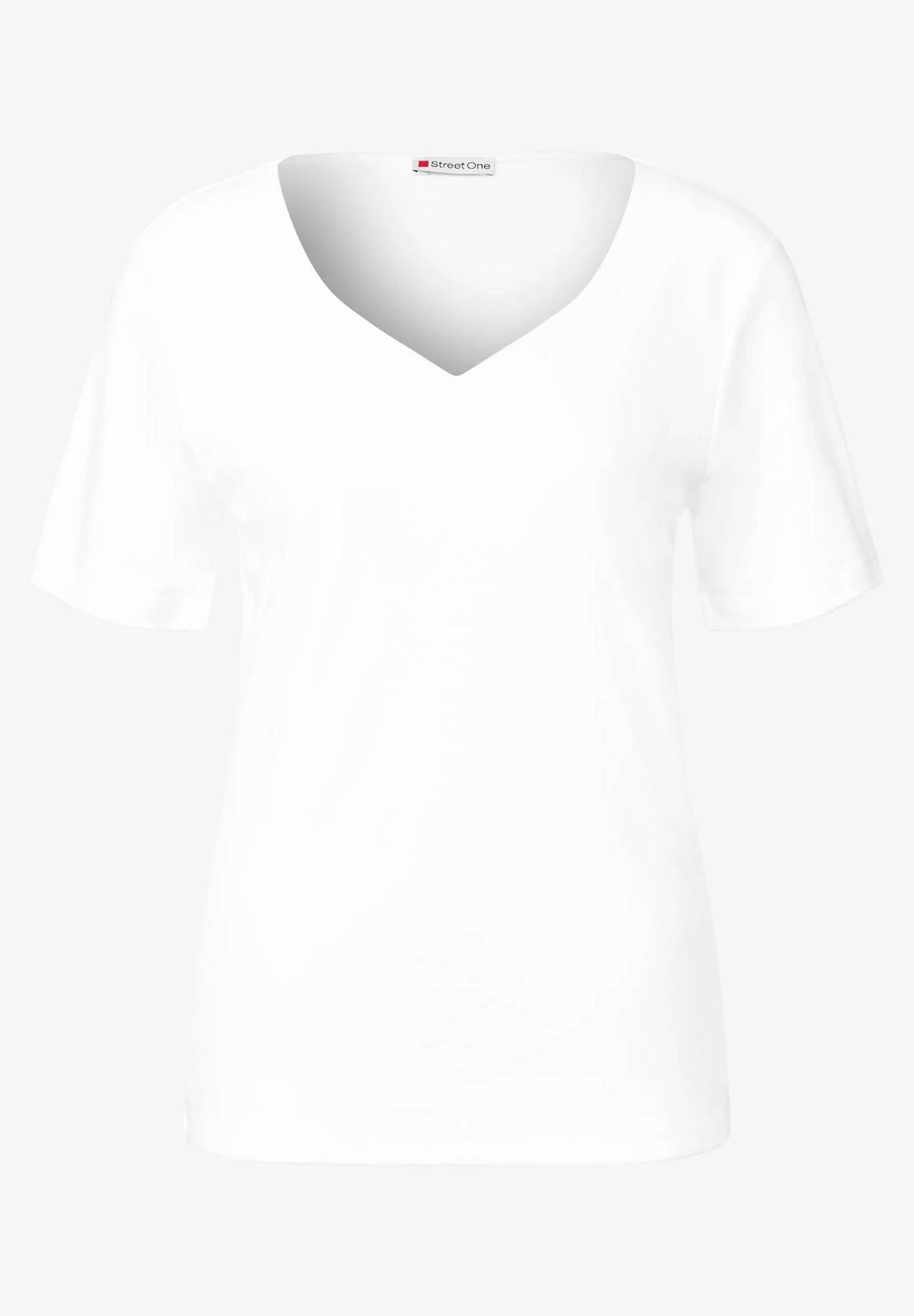 STREET ONE QR Shirt m. Herzausschnitt Form Damen weiß