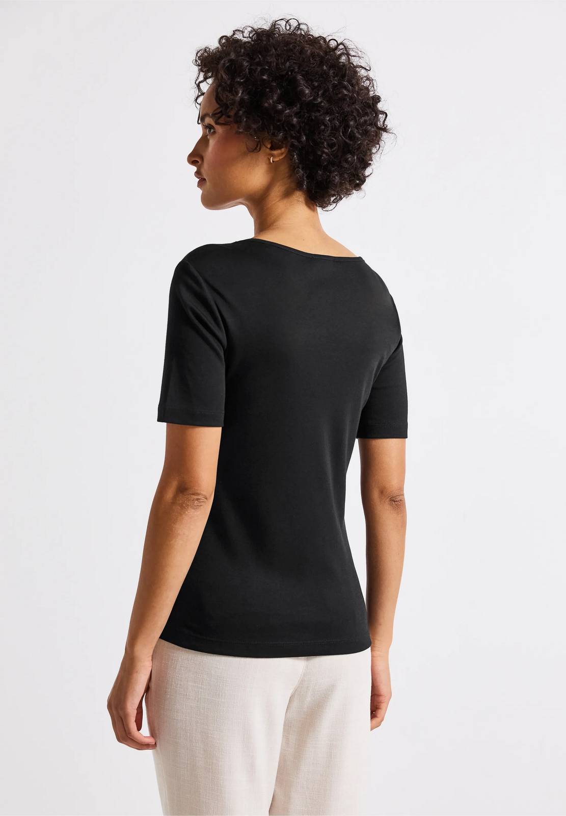 STREET ONE QR Shirt m. Herzausschnitt Form Damen schwarz Foto 3