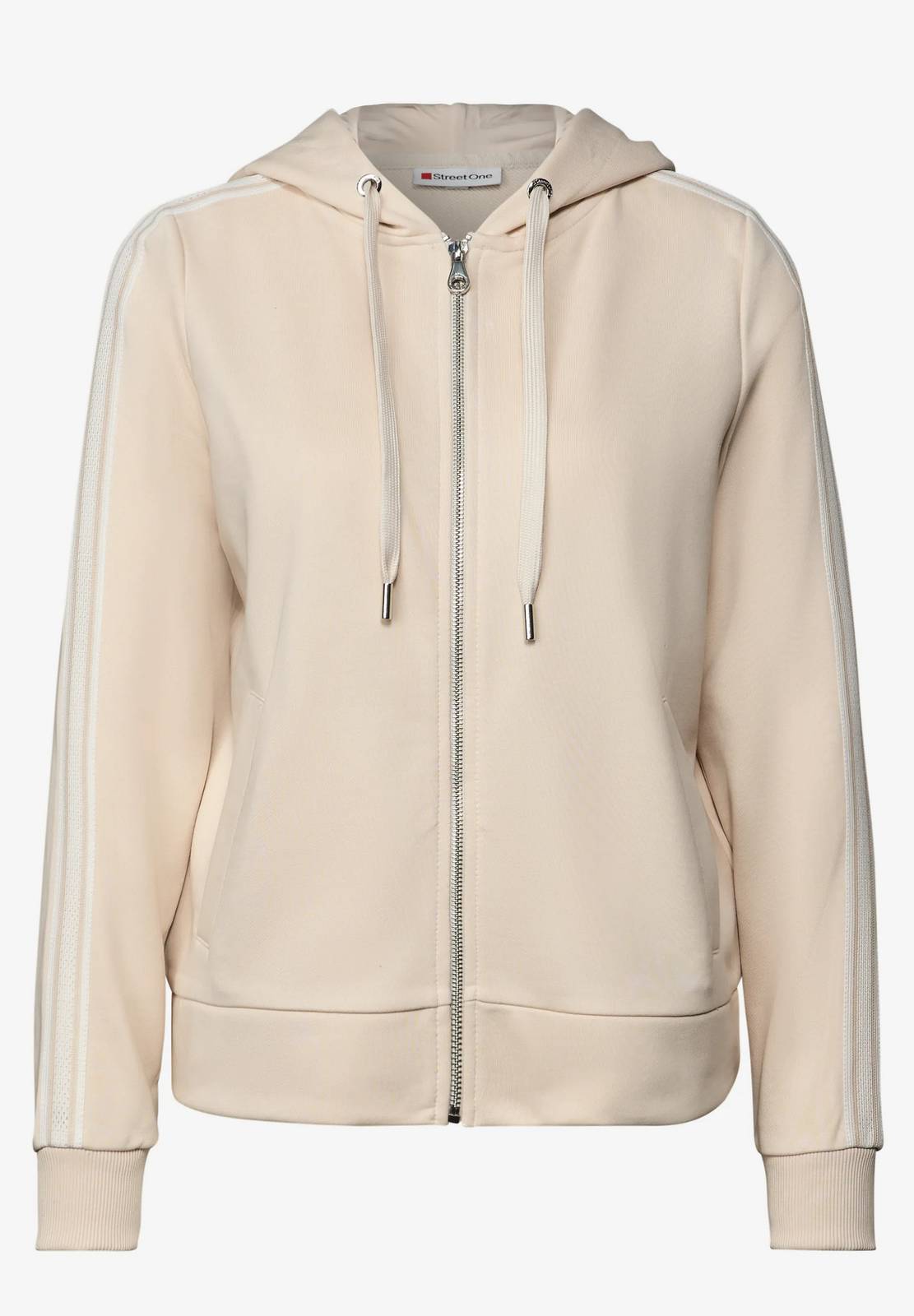 STREET ONE Sweat Hoody Veste zippée Femme beige