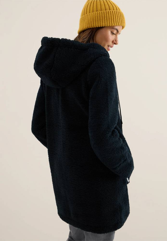Cappotto Cecil Teddy Mix Materiali – Donna, Collo Alto, Zip 2 Vie, Tasche, Taglia M