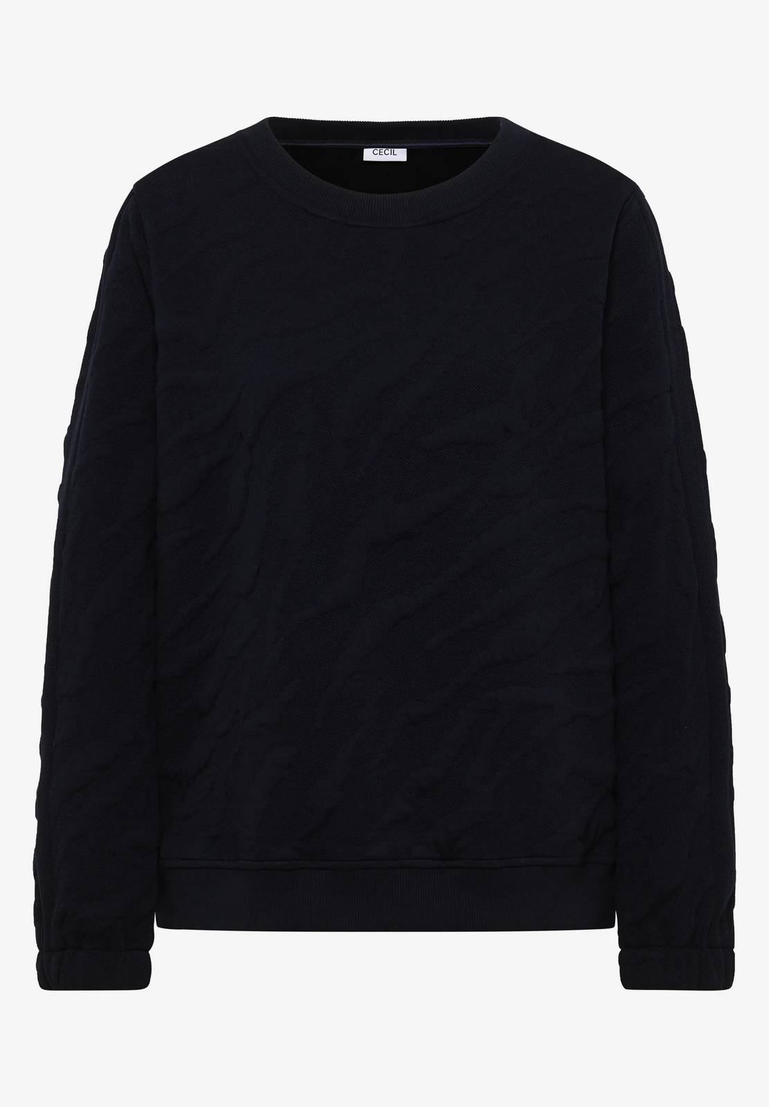 CECIL Sweat zébré Femme bleu