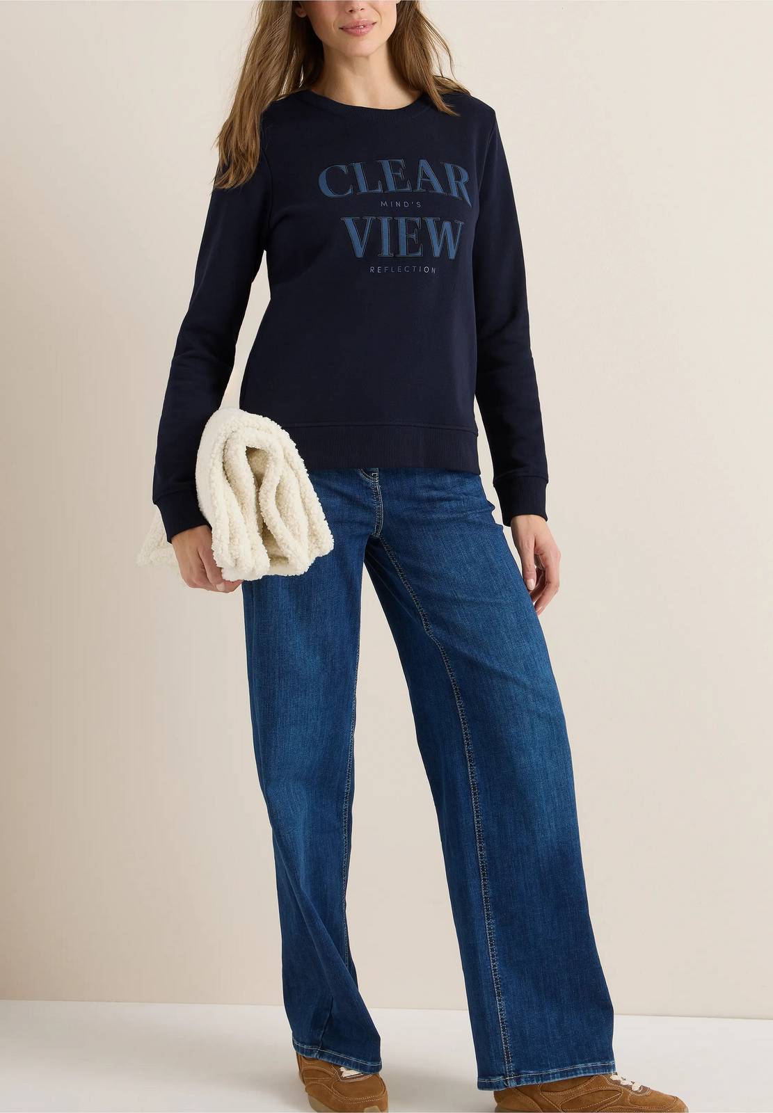 CECIL Sweat-shirt poitrine artwirk Femme bleu Photo 4