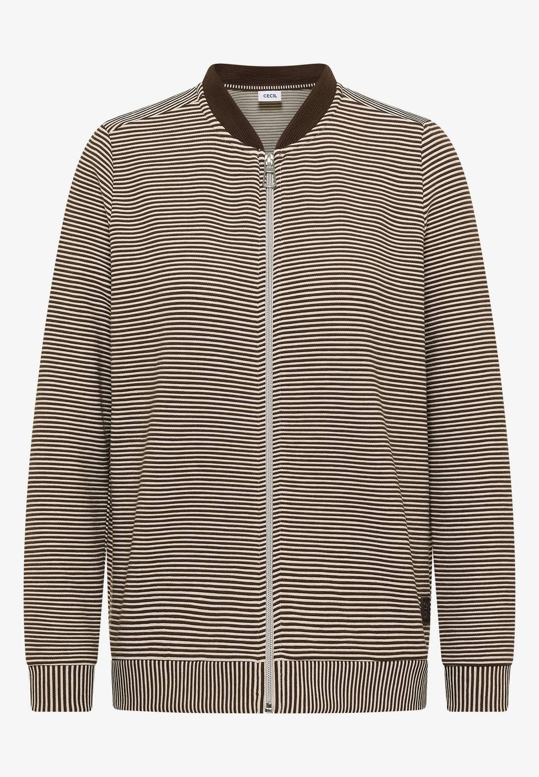 CECIL Veste en t-shirt rayé Ottoman Femme marron