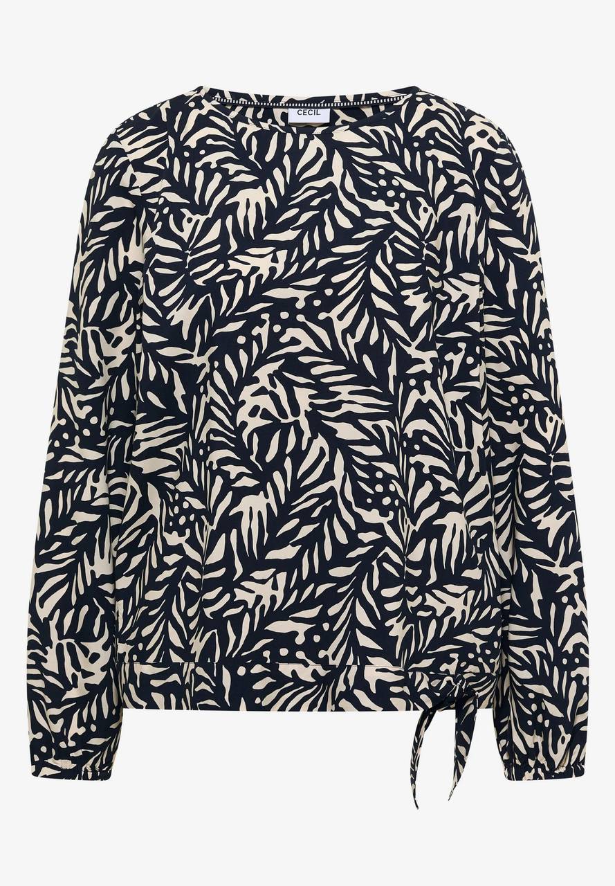 CECIL Blouse imprimée à nœuds Femme bleu