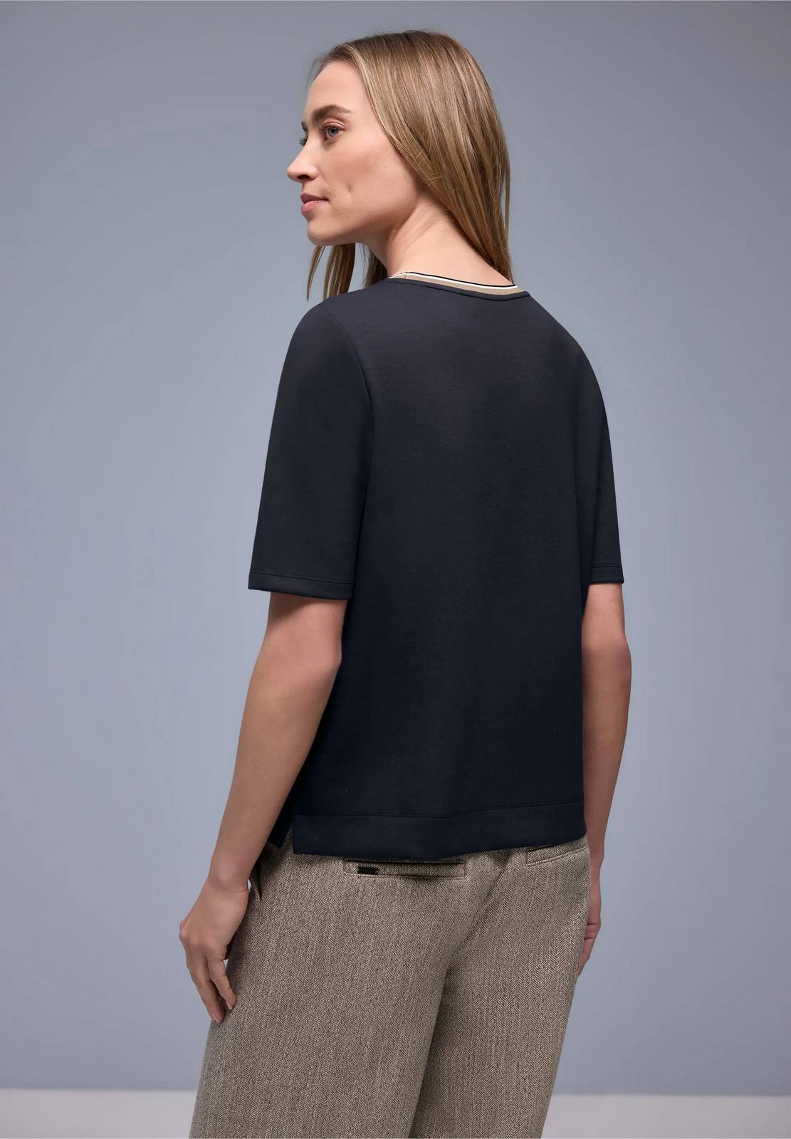 STREET ONE Hemd Gestreifter Kragen Damen blau Foto 4