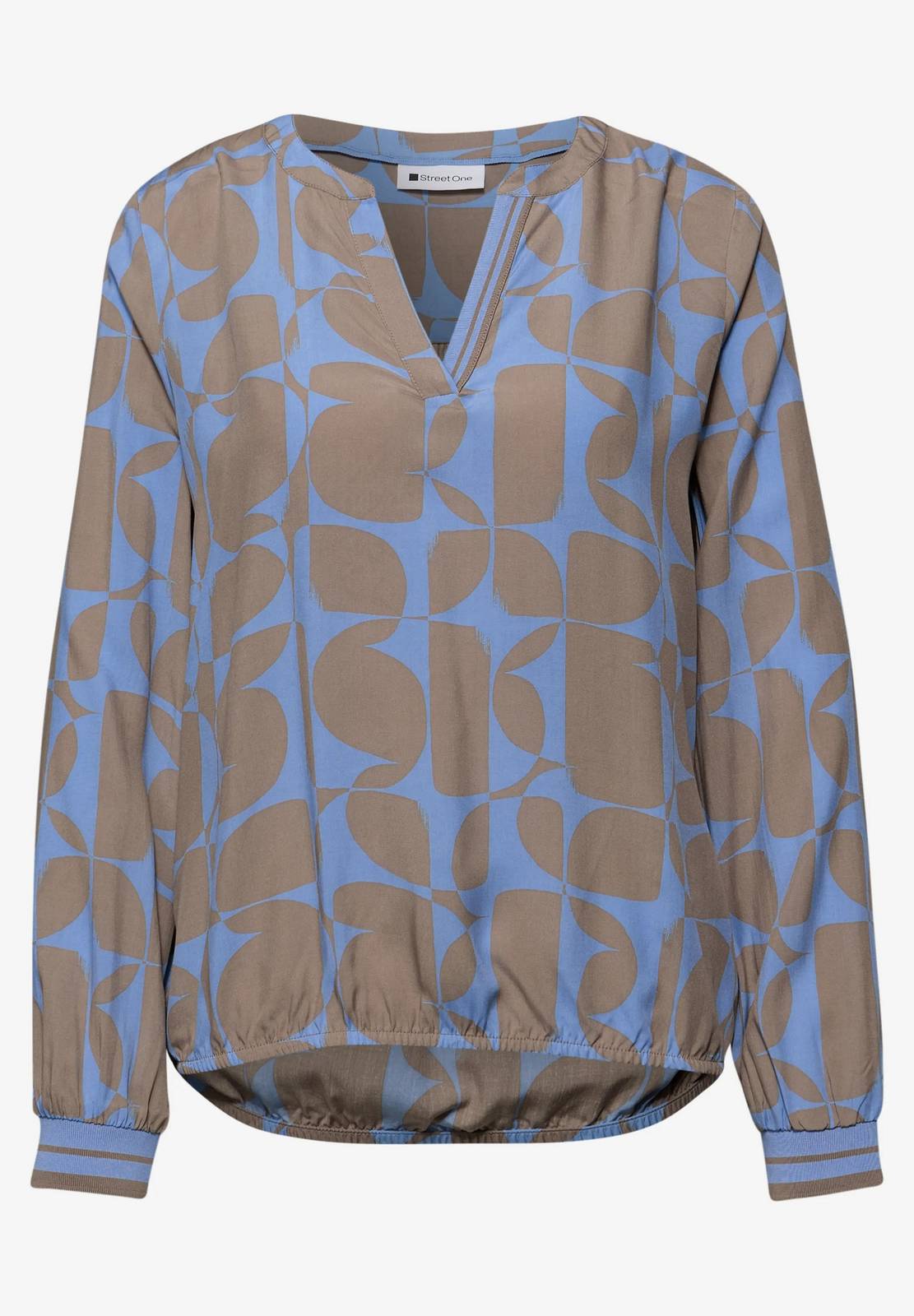 STREET ONE Chemisier à col fenduvBlouse Femme bleu