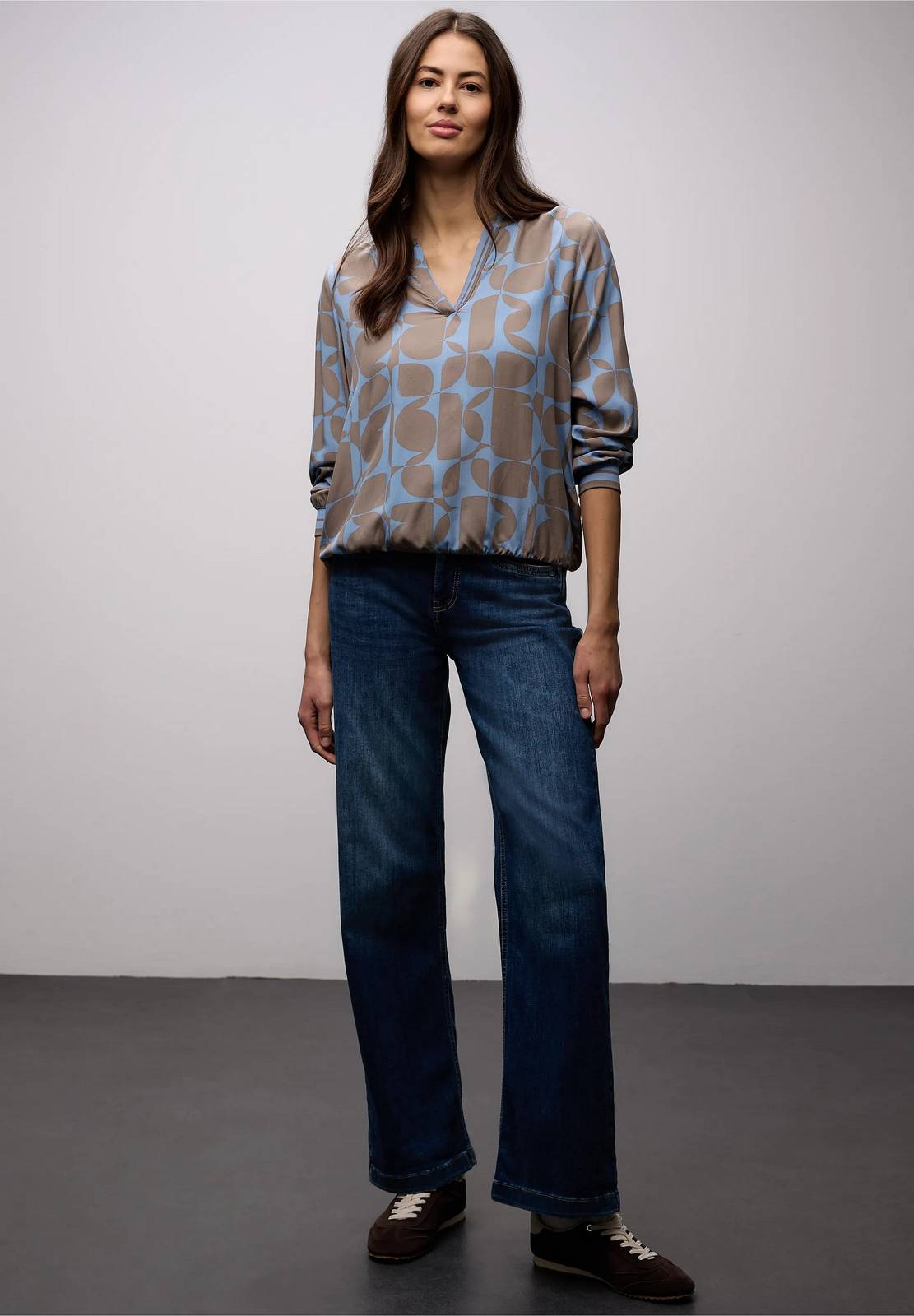 STREET ONE Chemisier à col fenduvBlouse Femme bleu Photo 2