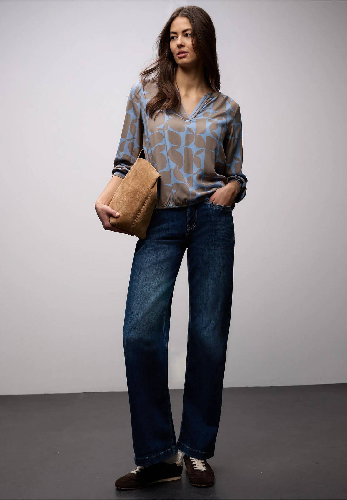 STREET ONE Chemisier à col fenduvBlouse Femme bleu Photo 5