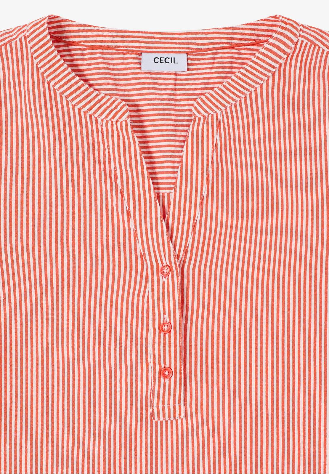 CECIL Chemisier à rayures en seersucker Femme orange Photo 3