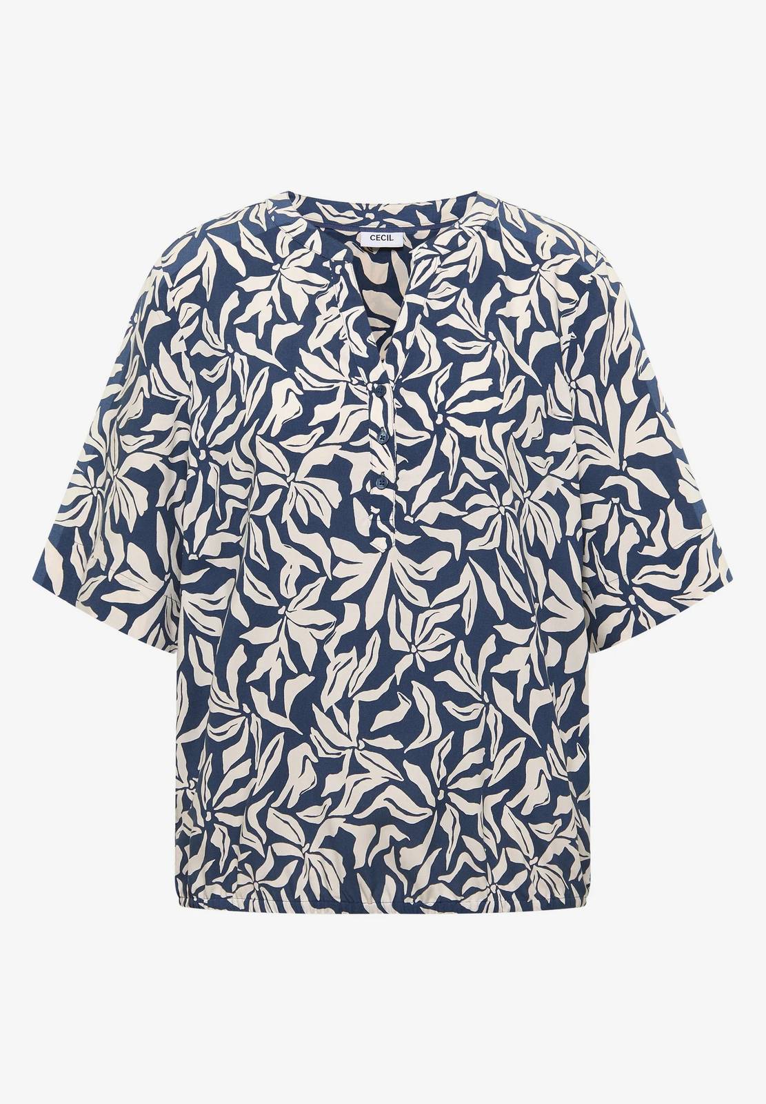 CECIL blouse à col fendu Femme bleu