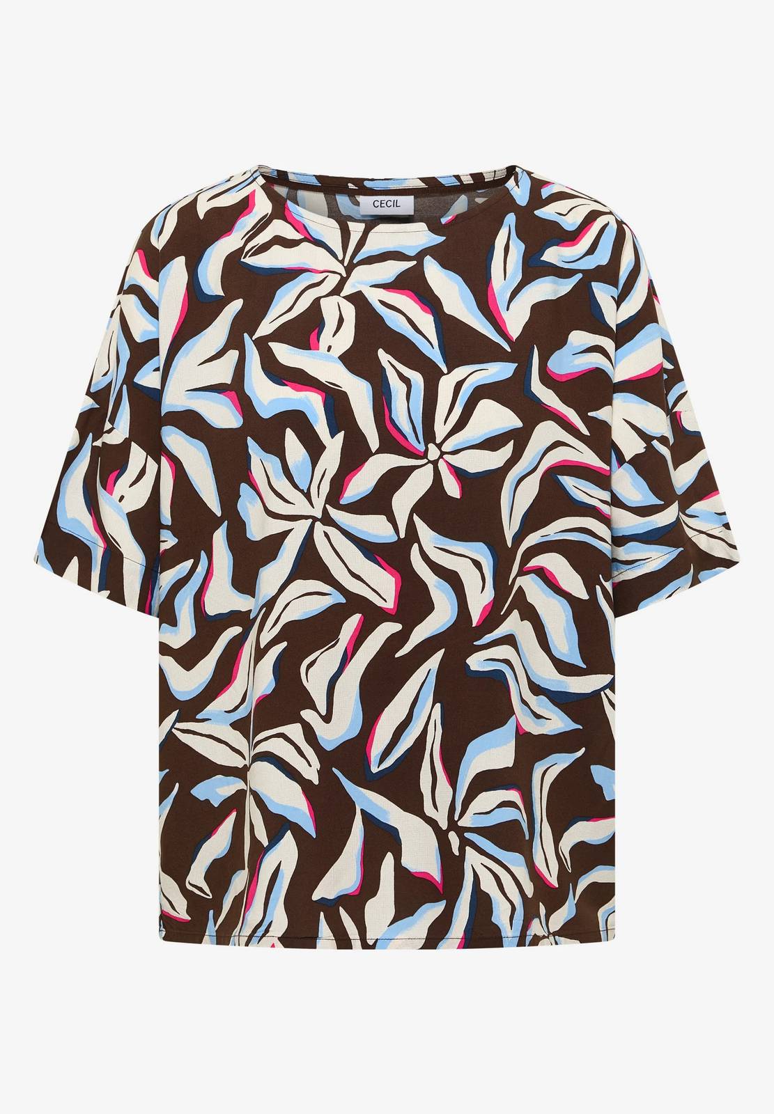 CECIL Blouse imprimée à col rond Femme marron