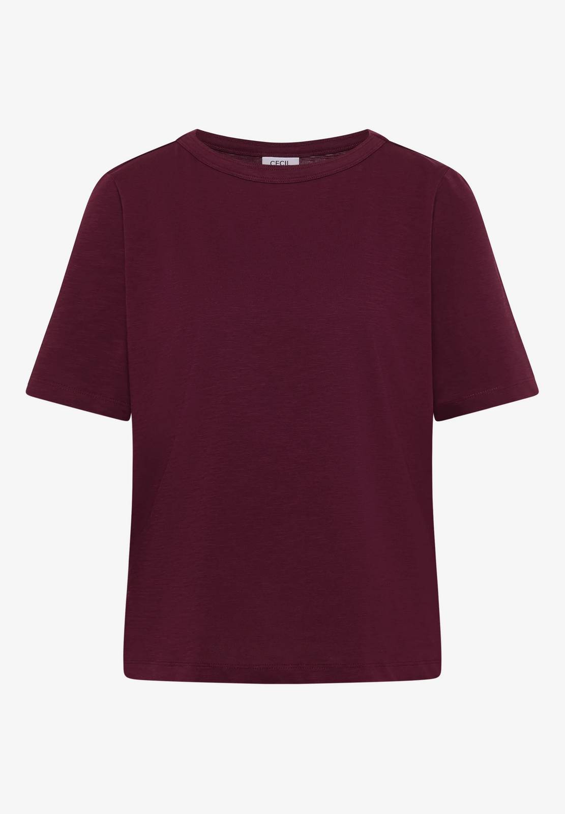 CECIL Solides Slubyarm-Shirt Damen bordeaux