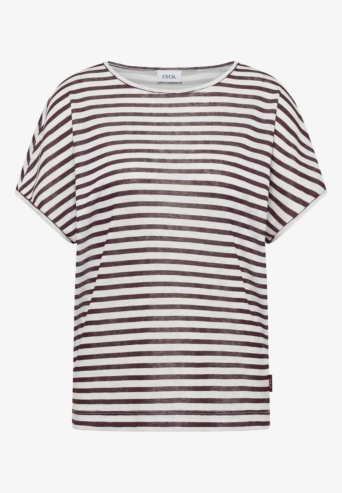 CECIL Leinen zweifarbig gestreift Damen bordeaux