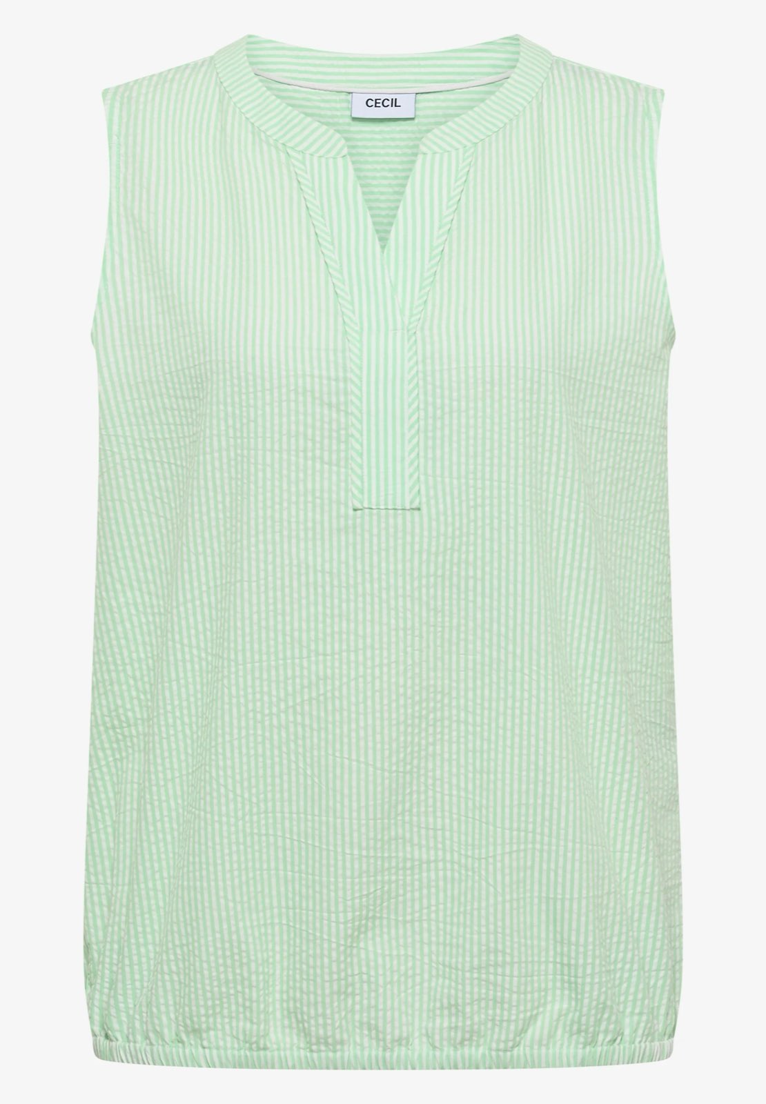 CECIL Top à rayures en seersucker Femme vert