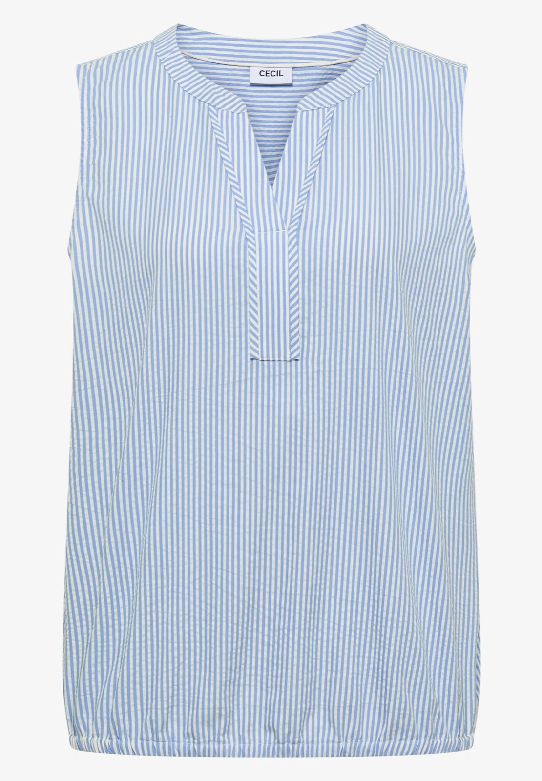 CECIL Top à rayures en seersucker Femme bleu