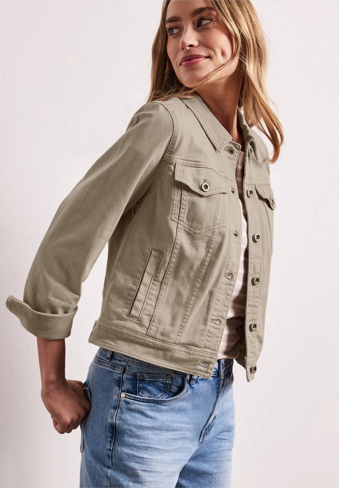 STREET ONE Veste lavée Femme beige Photo 2