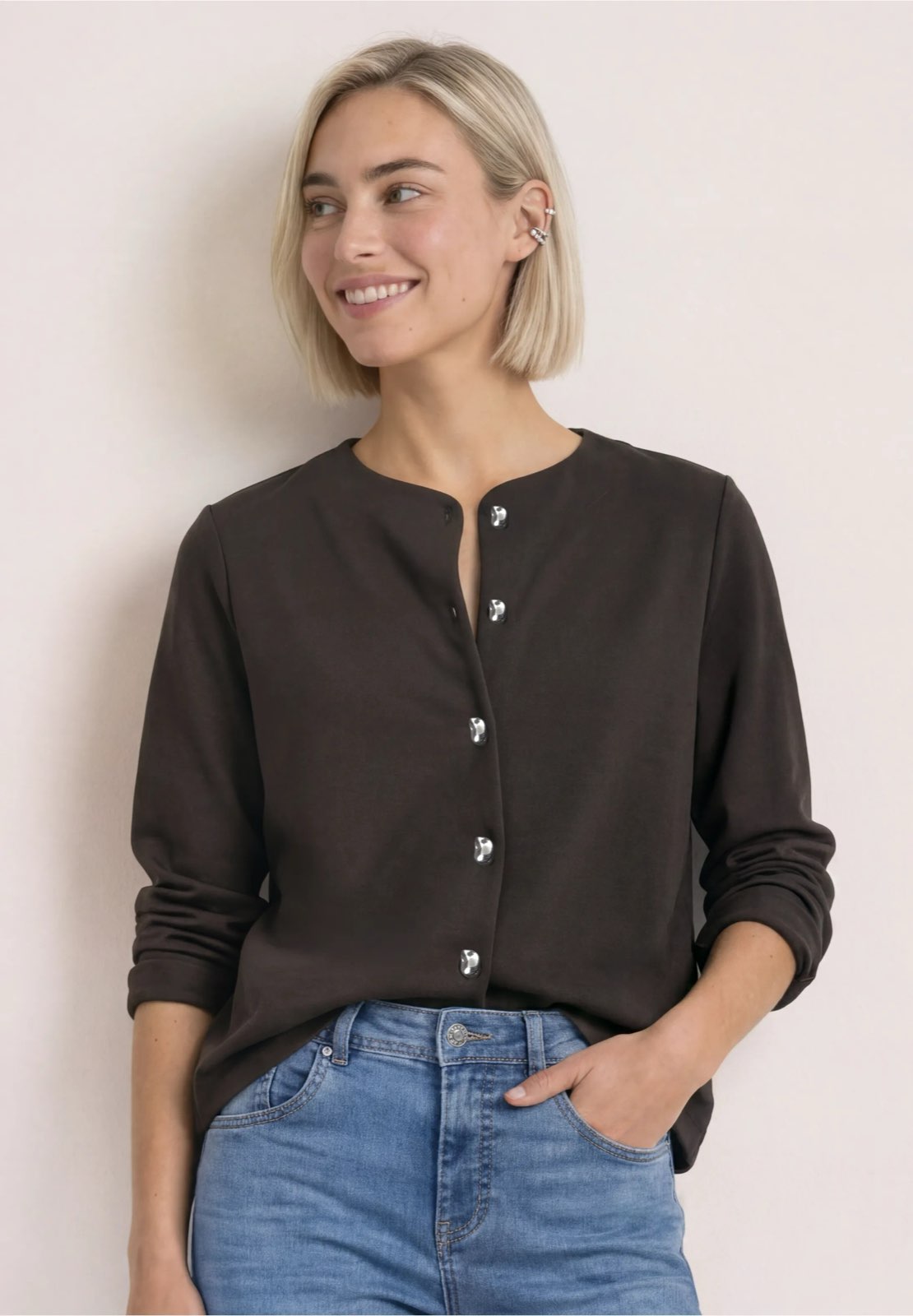 STREET ONE Cardigan court Femme marron Photo 2