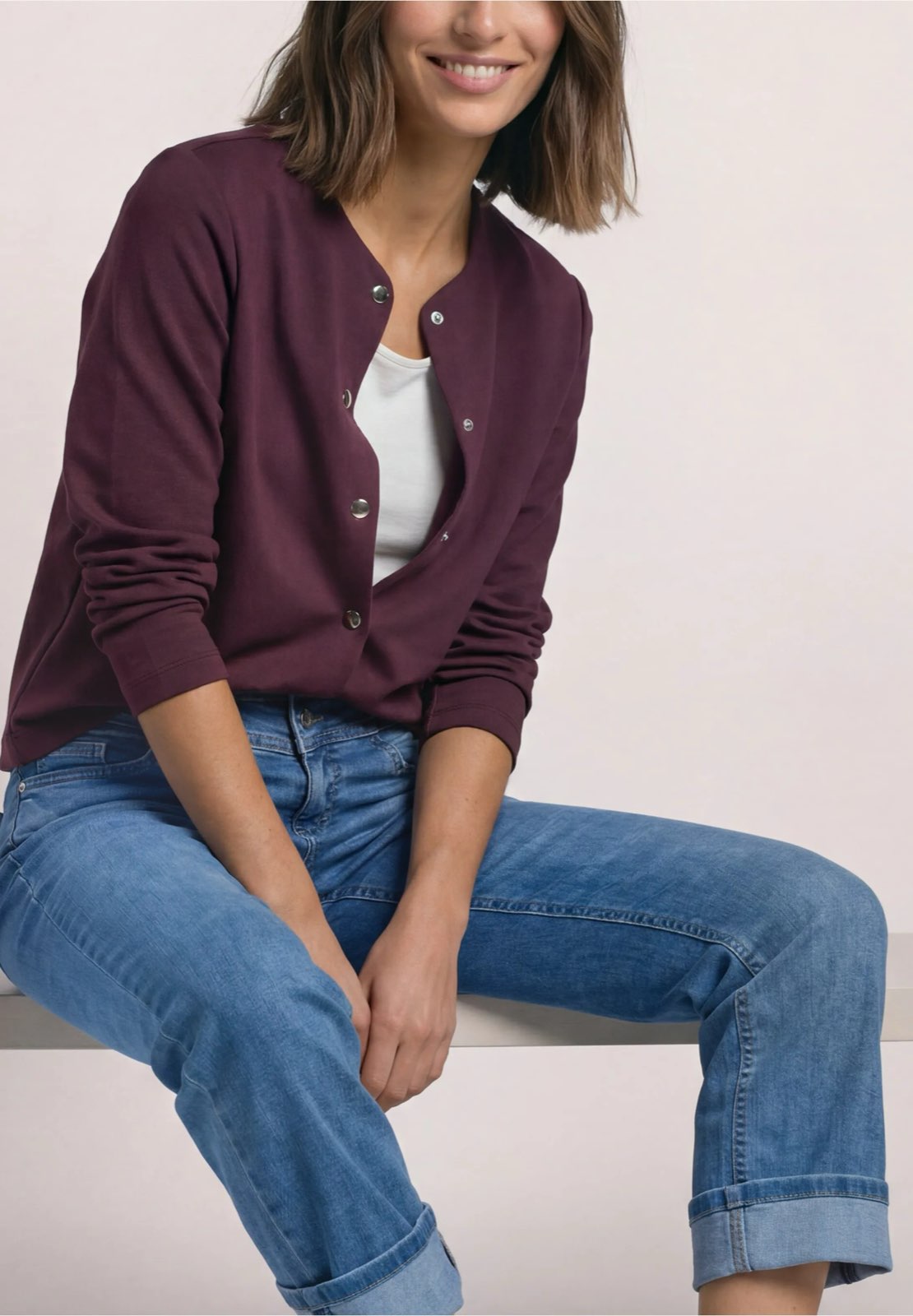 STREET ONE Cardigan court Femme bordeaux Photo 2