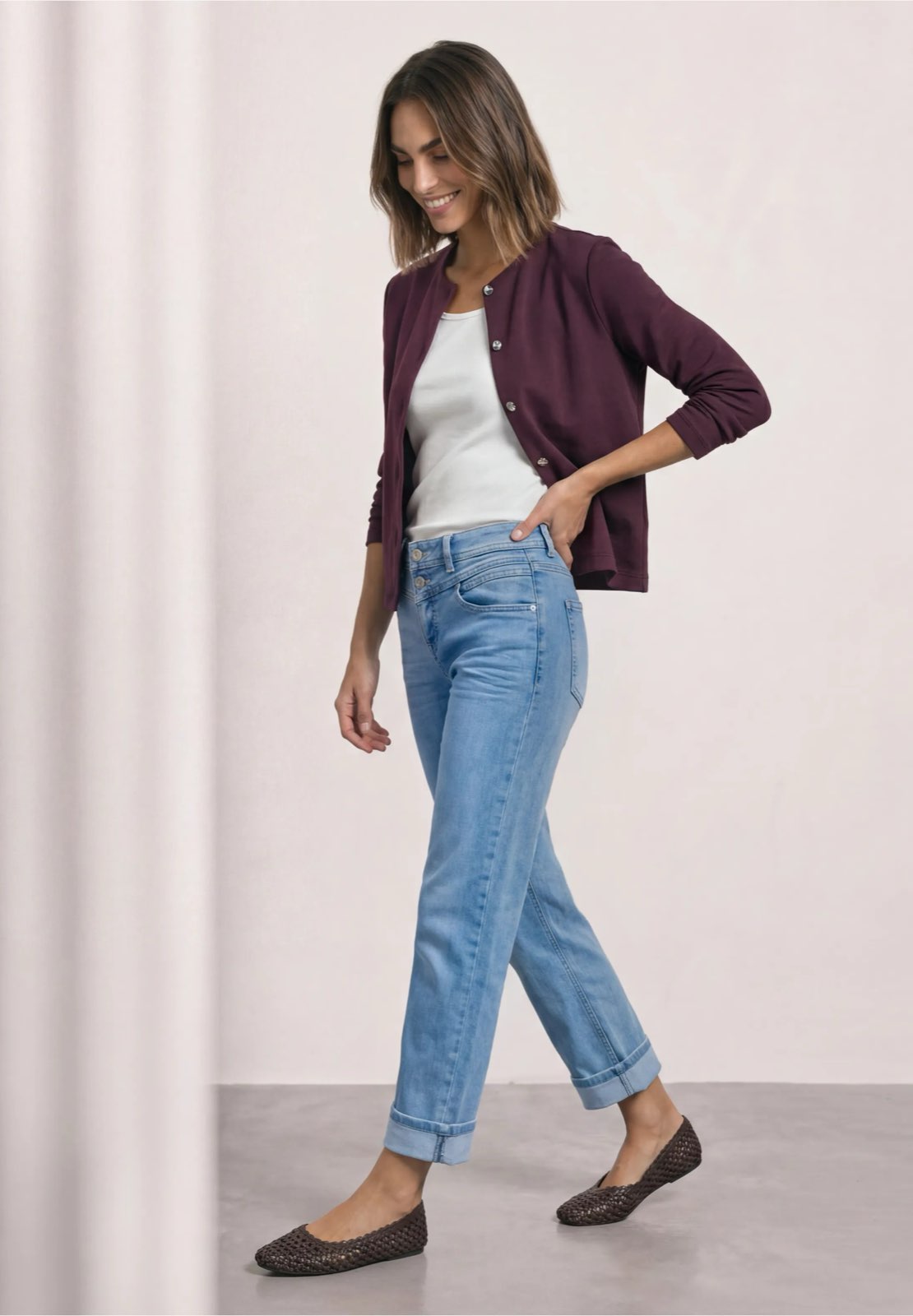 STREET ONE Cardigan court Femme bordeaux Photo 4