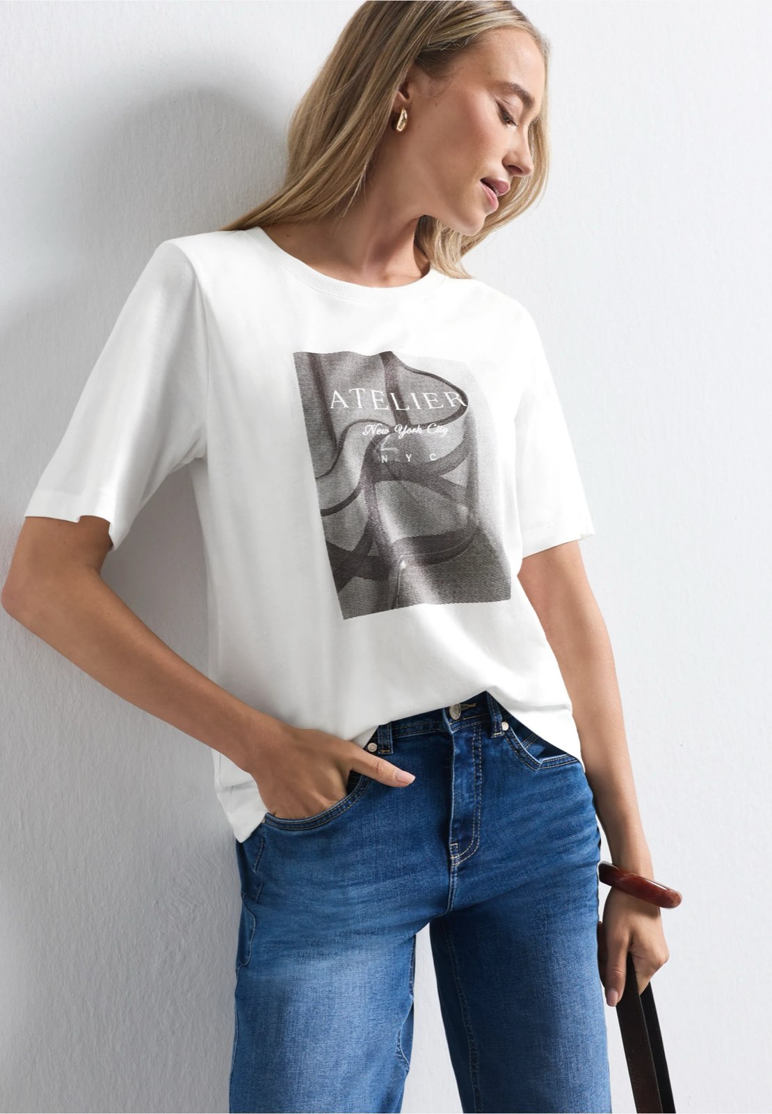 STREET ONE T-Shirt mit Fotodruck Damen weiß Foto 2