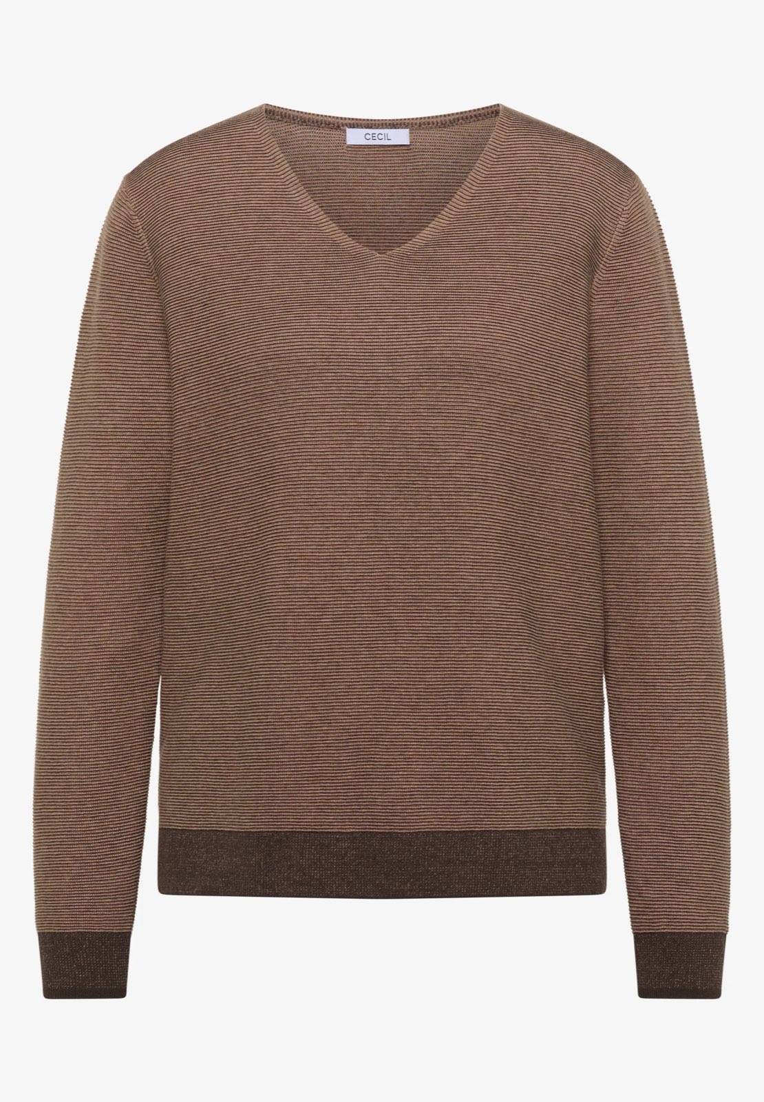 CECIL Pull à col en V Femme marron