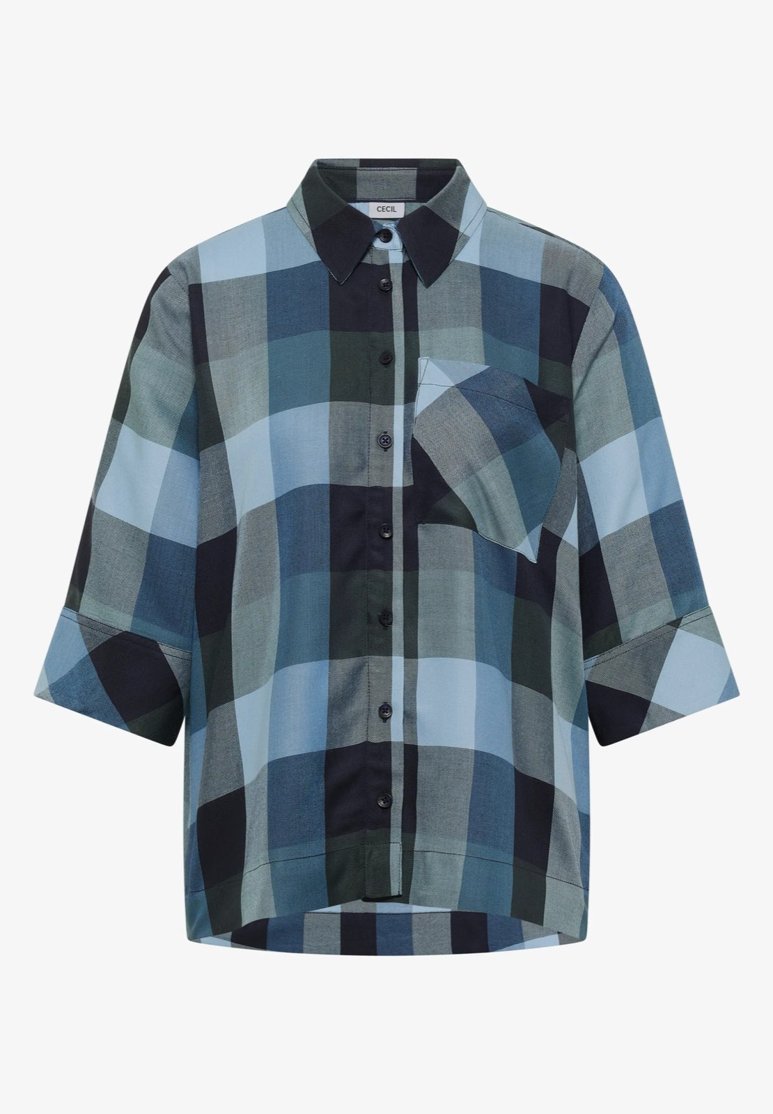 CECIL Blouse à carreaux Femme bleu