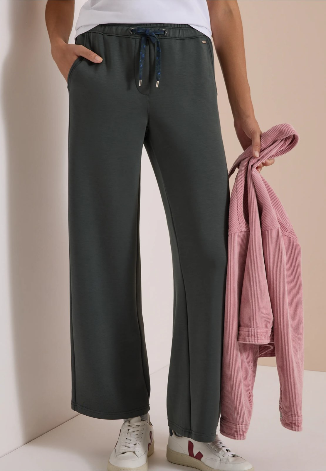 CECIL Neele pantalon en soie Femme vert Photo 4