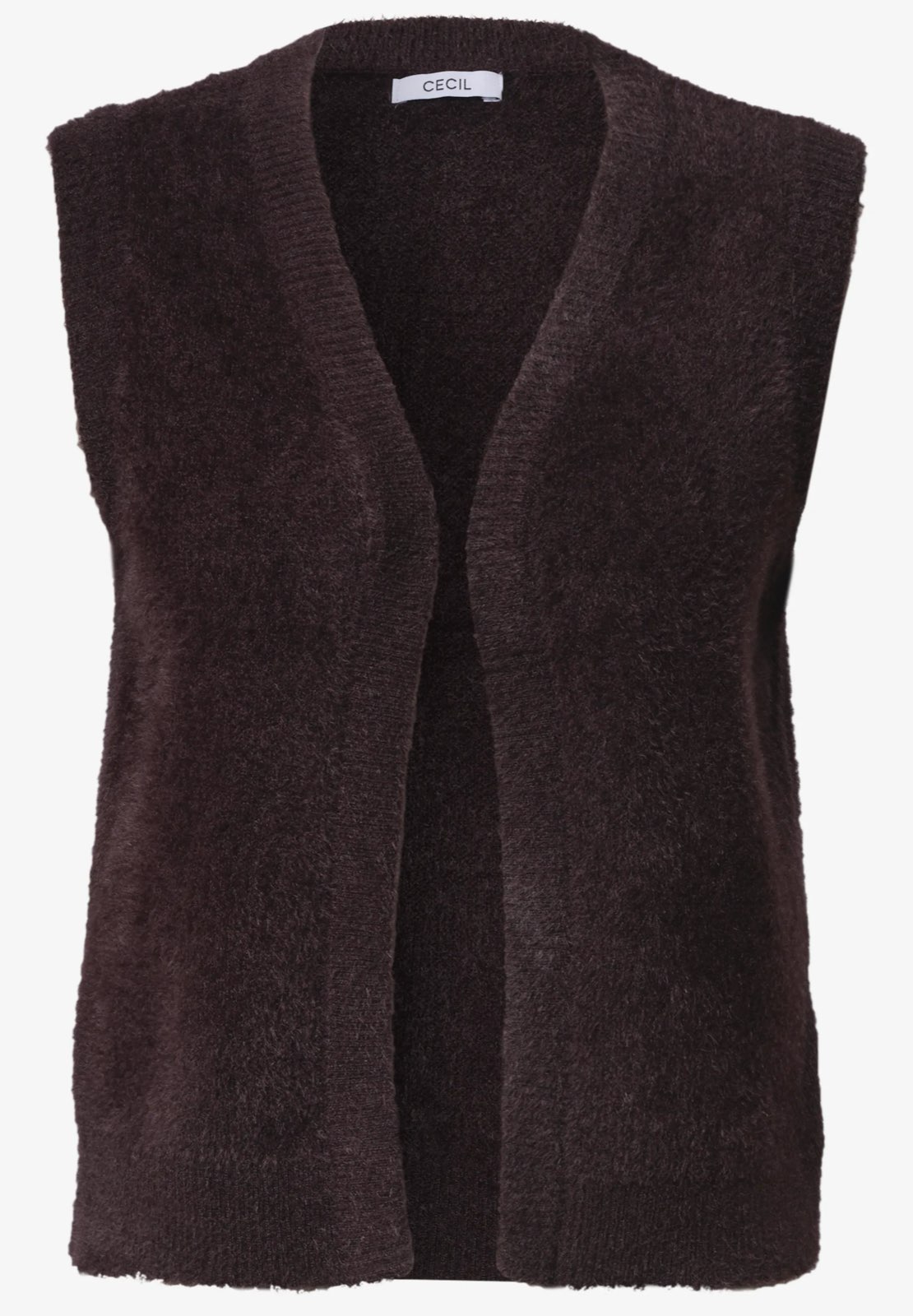 CECIL Gilet en fil de plumes ajouré Femme bordeaux