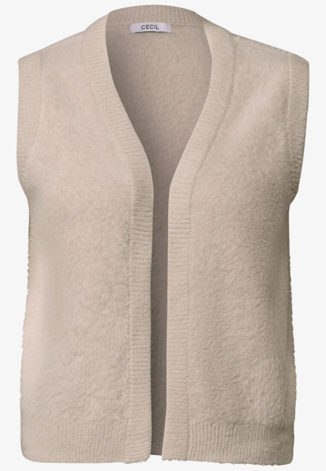 CECIL Gilet en fil de plumes ajouré Femme beige