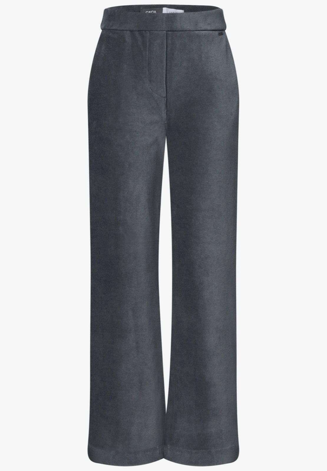 CECIL Pantalon Neele en velours côtelé doux Femme gris
