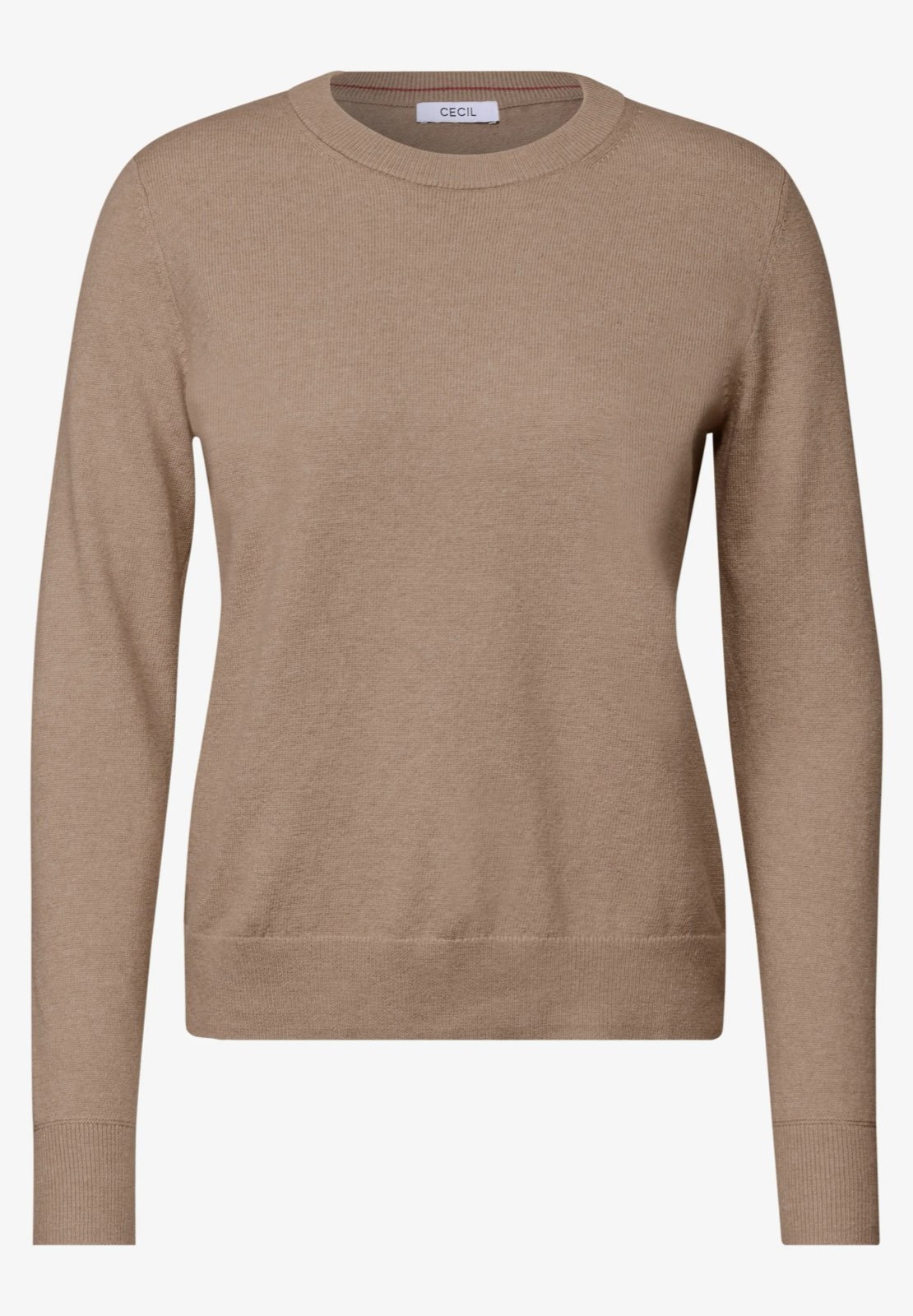 CECIL Pull confortable à col rond Femme beige