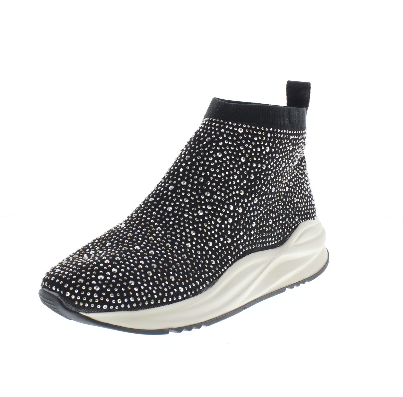CAFE' NOIR sneakers tessuto strass Donna nero