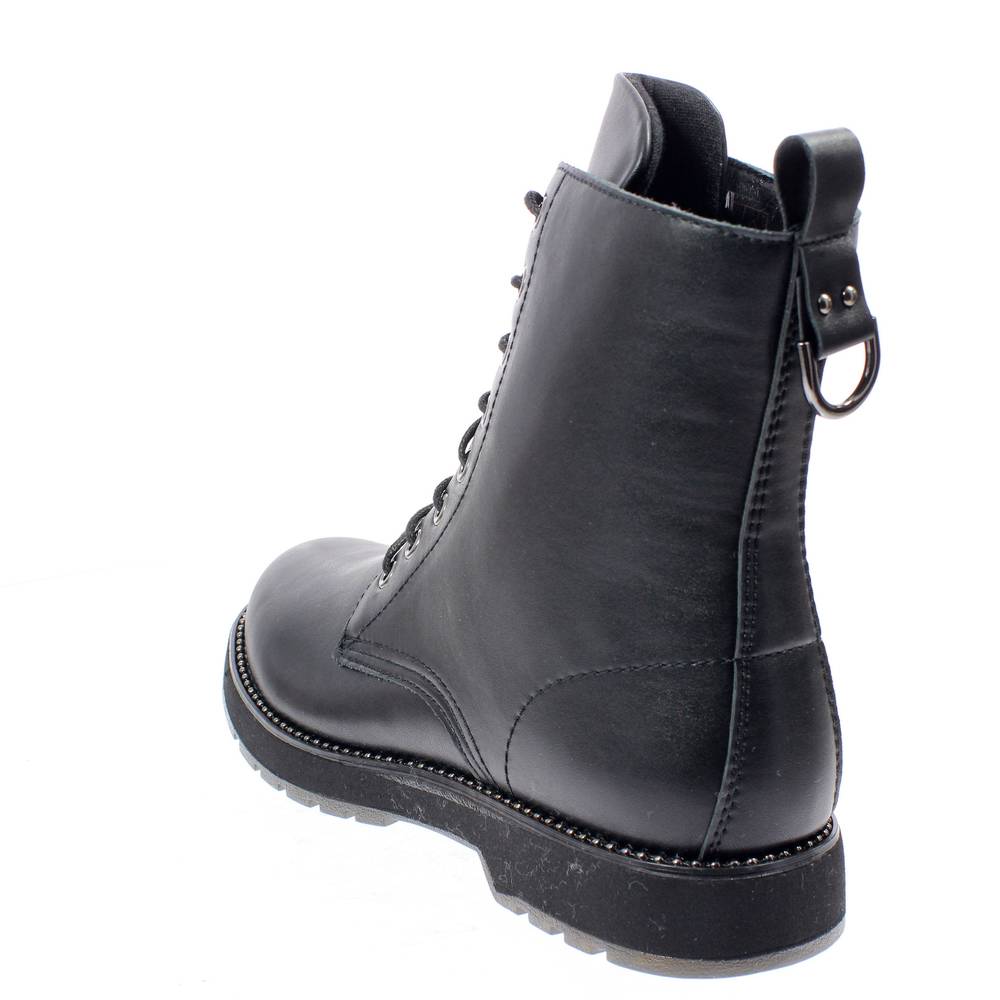 CAFE NOIR Anfibi opachi con accessorio catena schwarz Stivaletti Stringati Donna FA9170