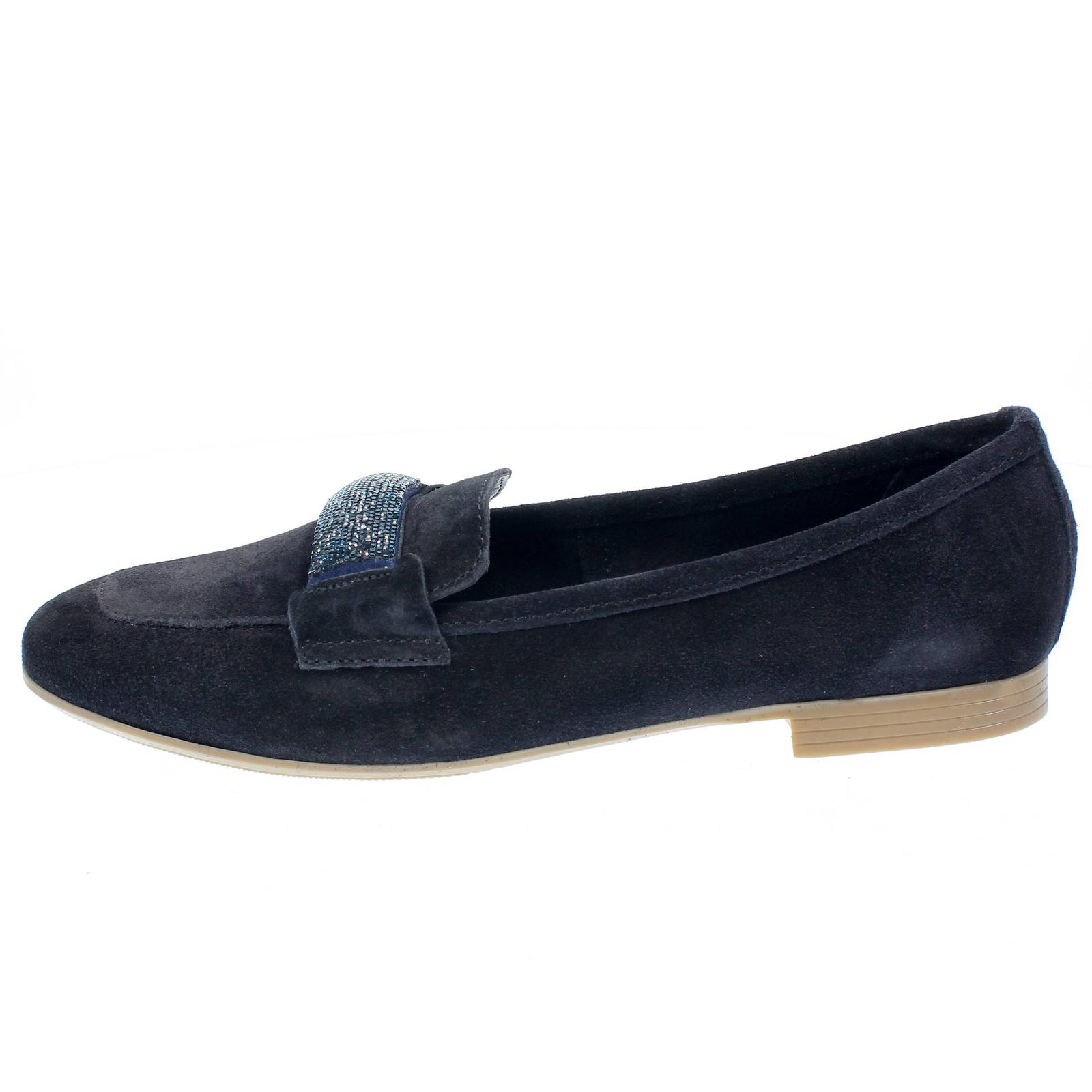 CAFE' NOIR Mocassini bassi eleganti in Pelle Donna blu Foto 3