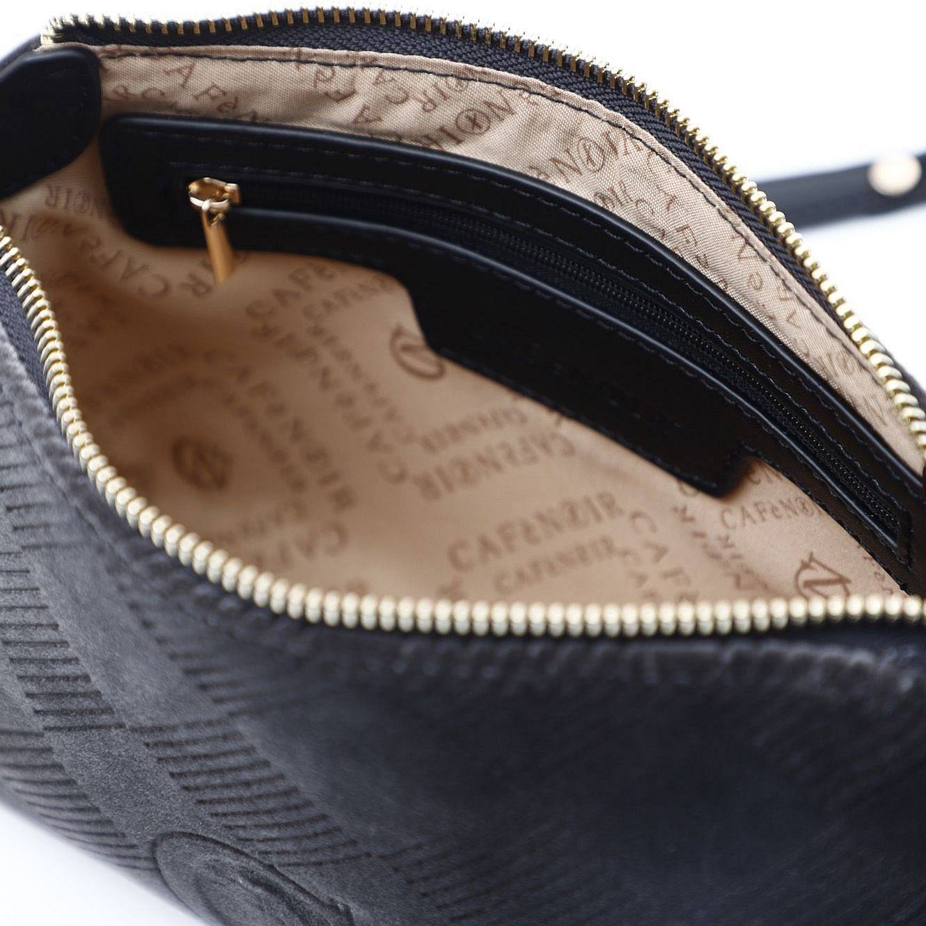 CAFE' NOIR Tracollina in Velluto con Logo Embossed Donna nero Foto 4
