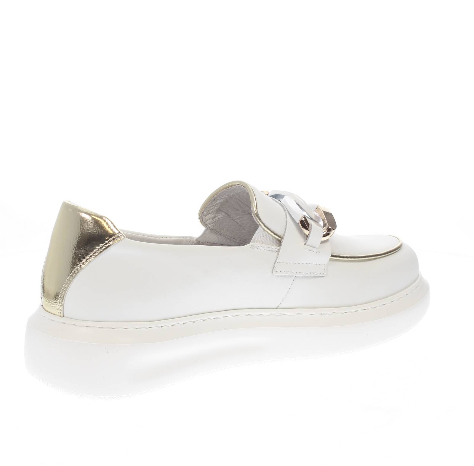 CAFE' NOIR Mocassini platform in Pelle Donna bianco Foto 4