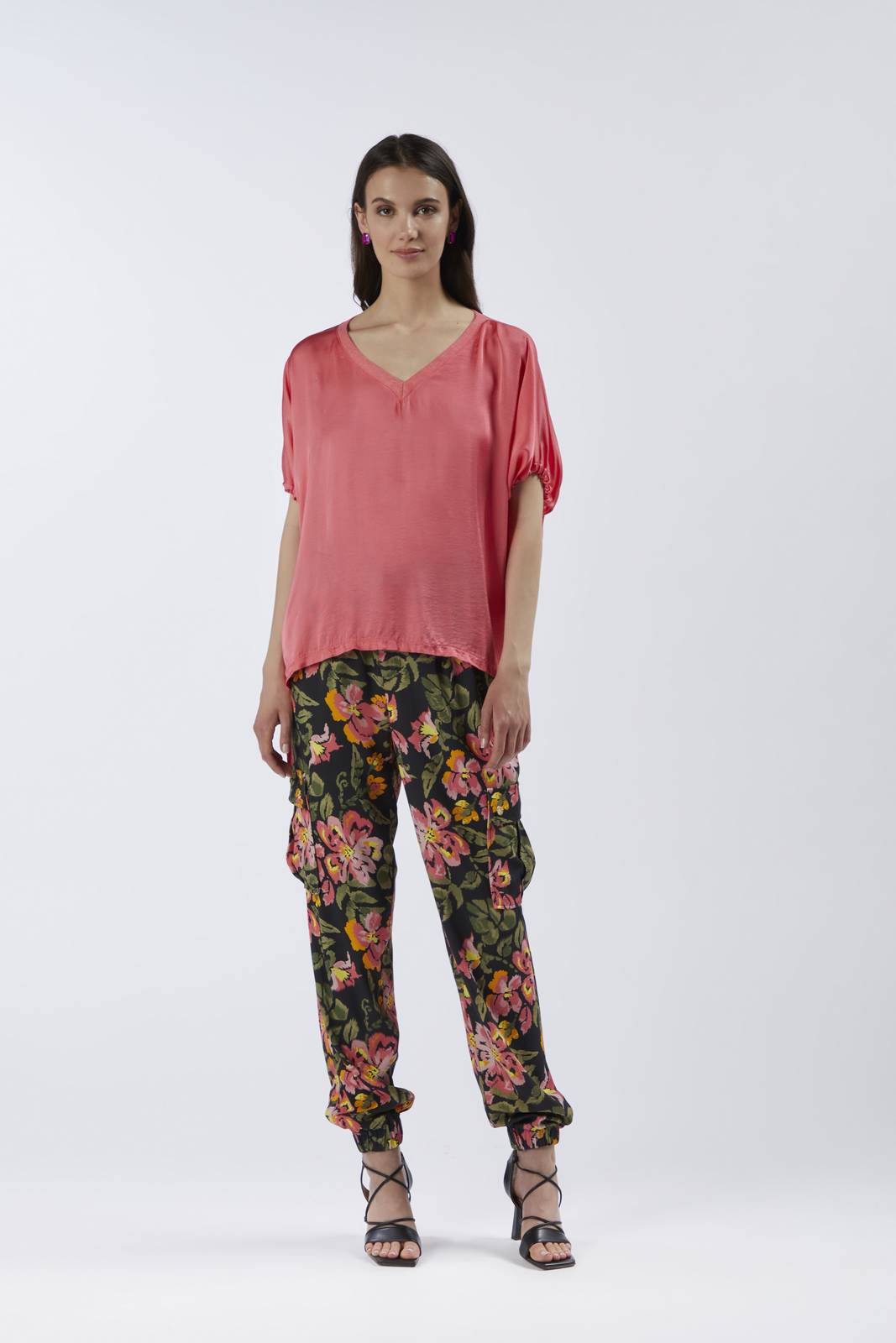 CAFE' NOIR Chemisier oversize à col en V Femme rouge