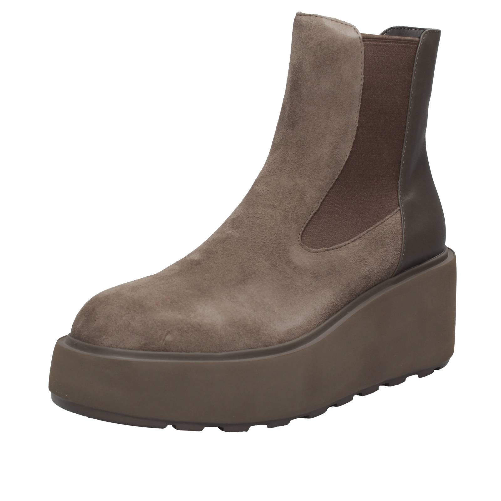 CAFE' NOIR Chelsea Boots con platform e zeppa Donna sabbia