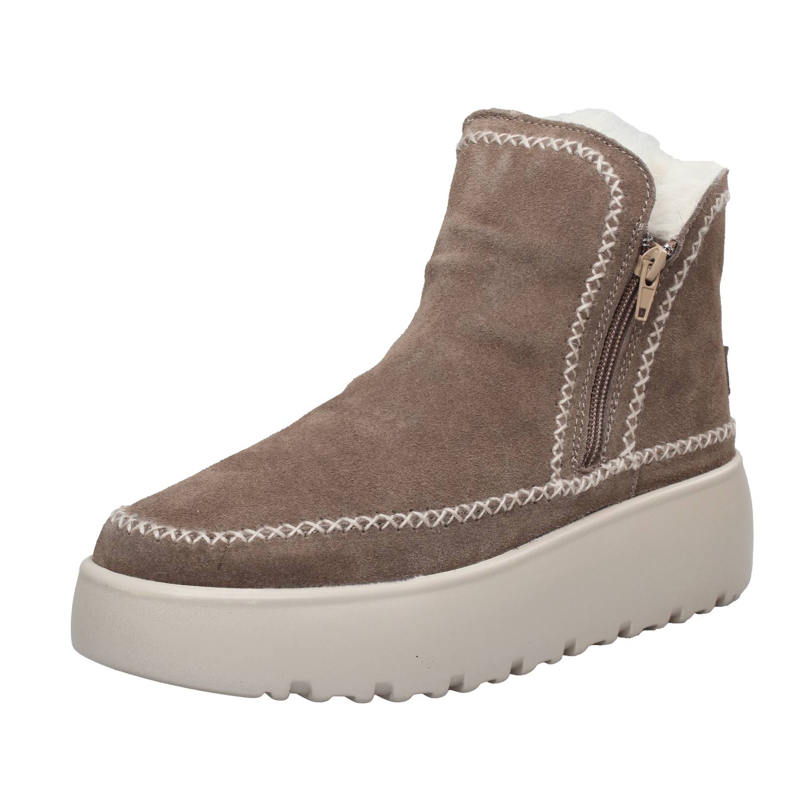 CAFE' NOIR Stivaletti platform in Suede Donna sabbia