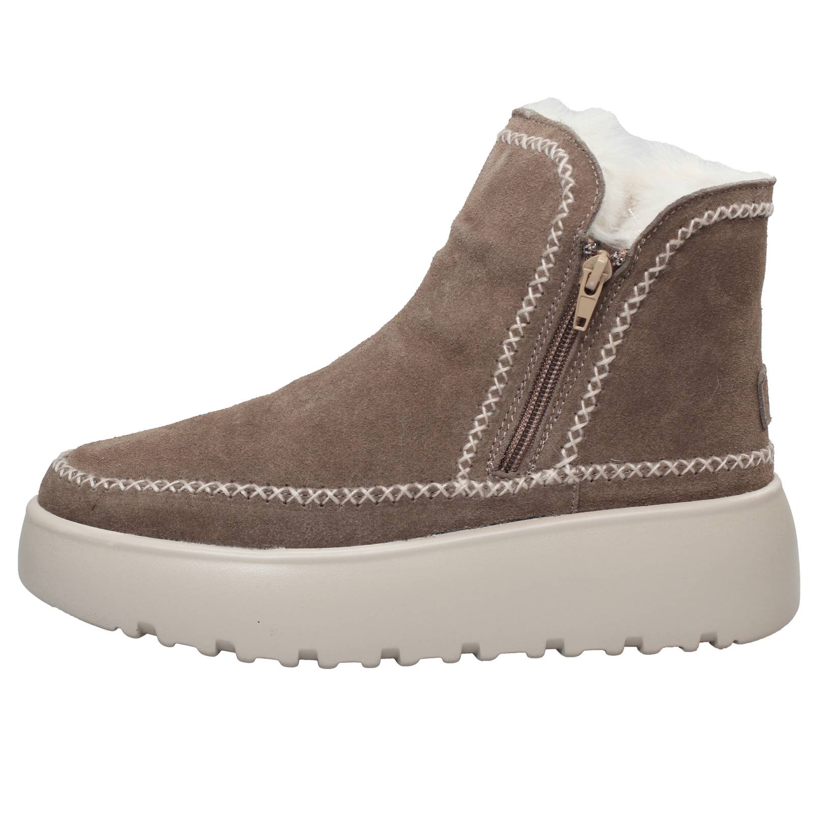 CAFE' NOIR Stivaletti platform in Suede Donna sabbia Foto 3