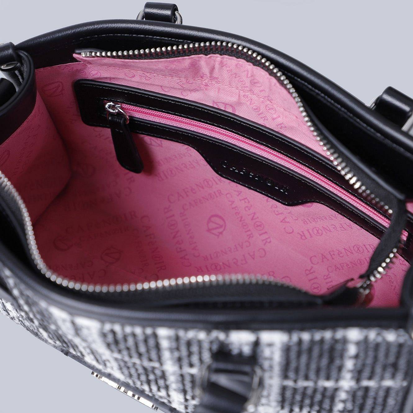 CAFE' NOIR Mini-Tasche kariert Damen schwarz Foto 3