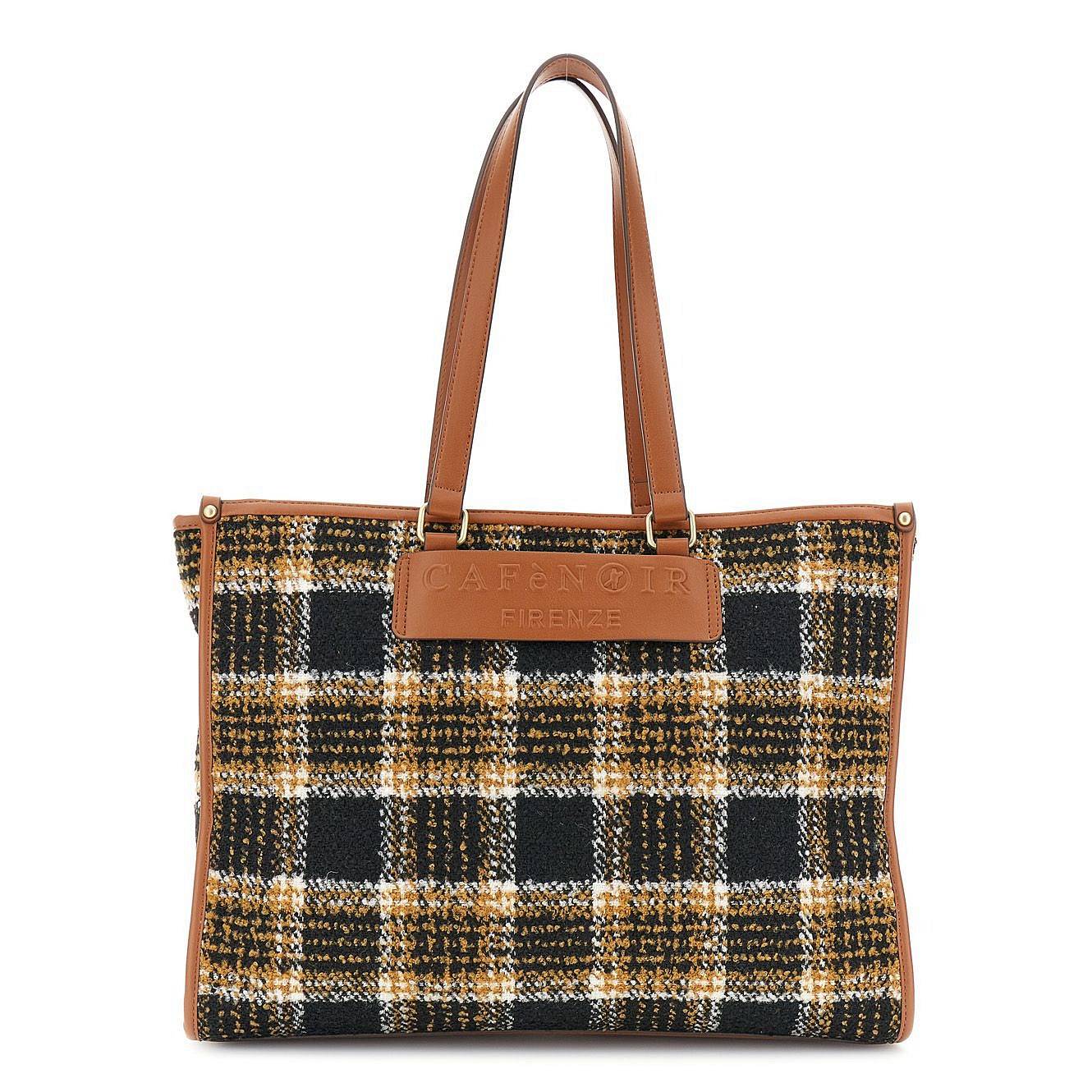CAFE' NOIR tote tartan Donna marrone