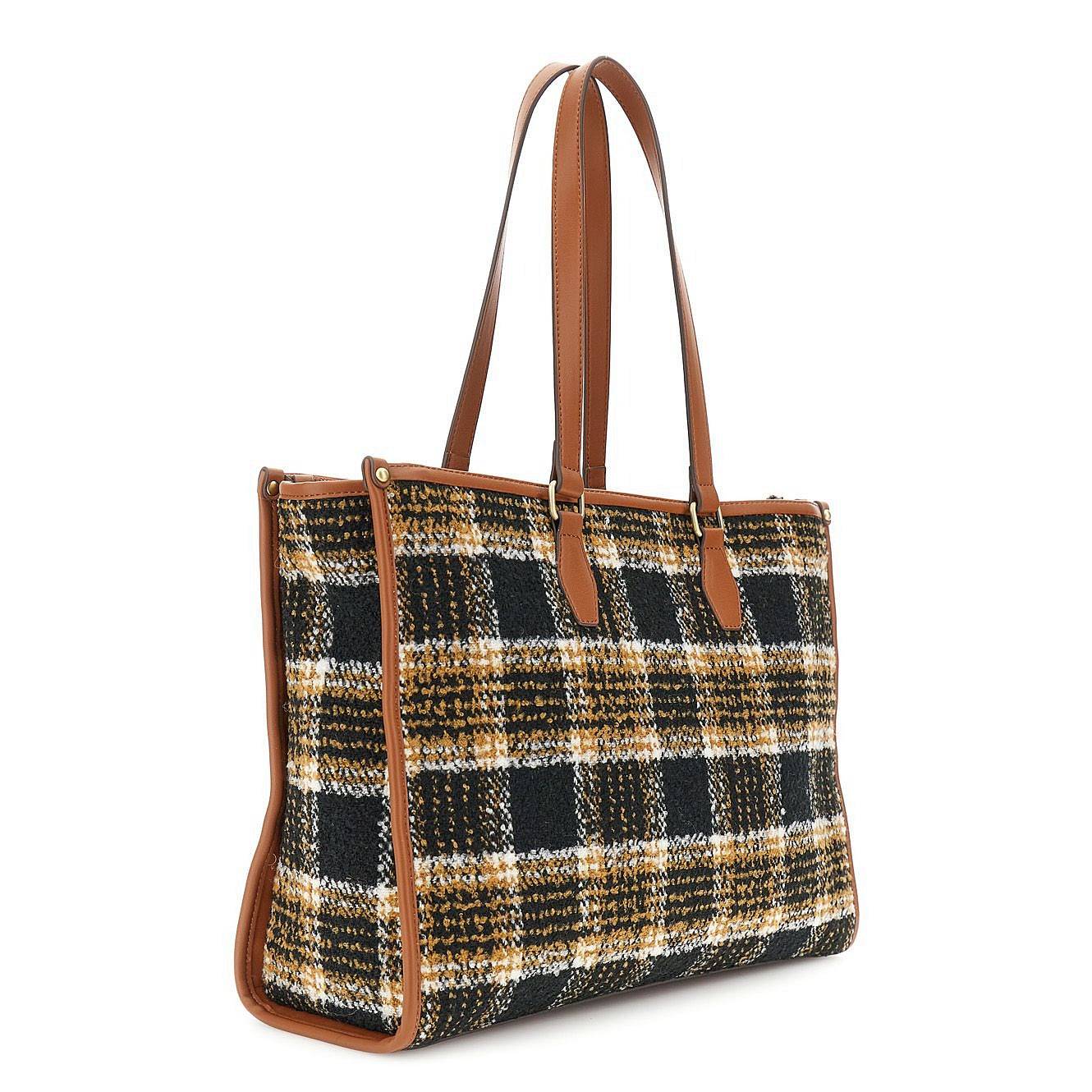 CAFE' NOIR Tartan-Tote Damen braun Foto 2