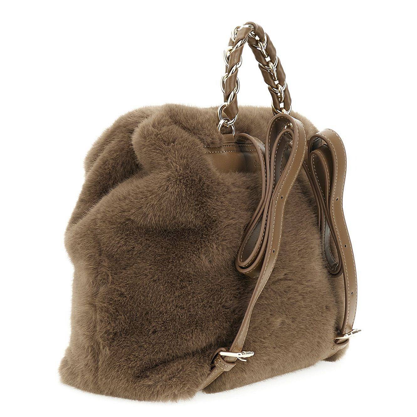 CAFE' NOIR Rucksack mit Kette bespannt Damen beige Foto 2