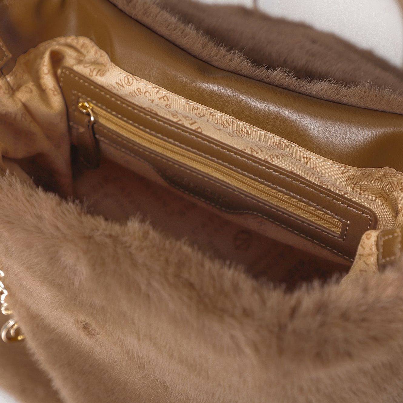 CAFE' NOIR Rucksack mit Kette bespannt Damen beige Foto 3