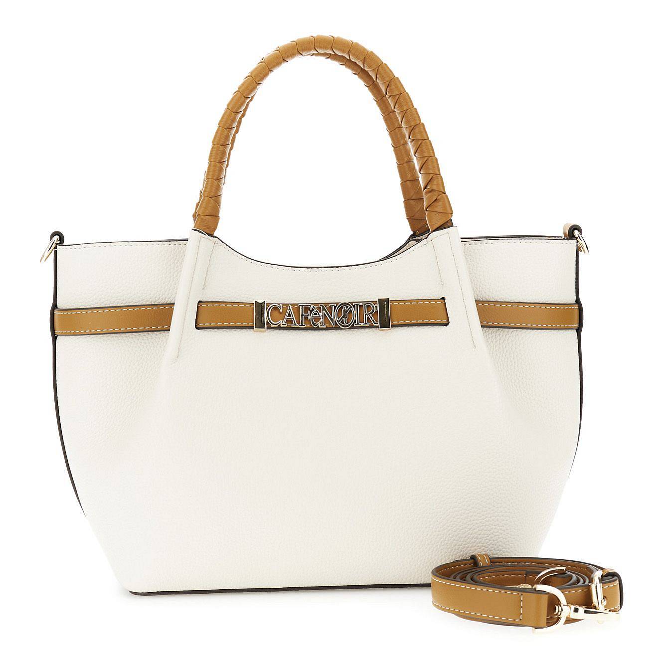CAFE' NOIR shopping con pieghe Donna bianco