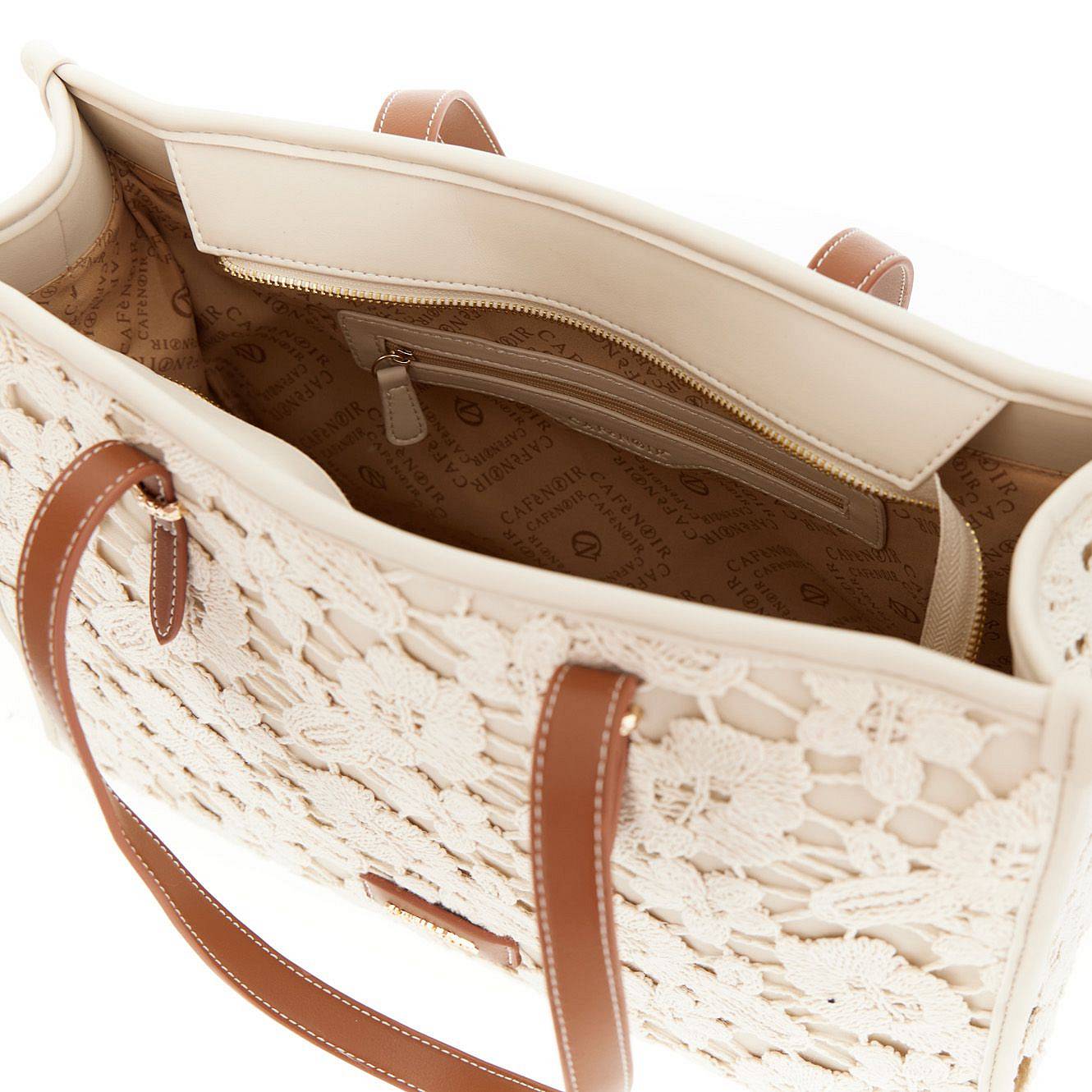 CAFE' NOIR shopping L macrame Donna beige Foto 4