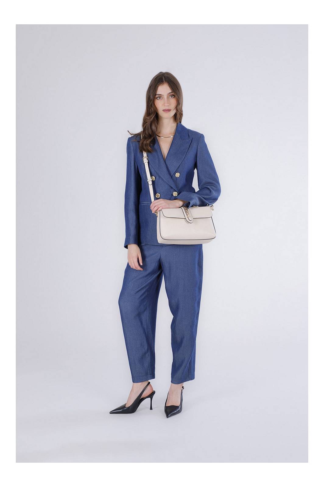 CAFE' NOIR spalla con occhielli rivestiti Donna beige Foto 5
