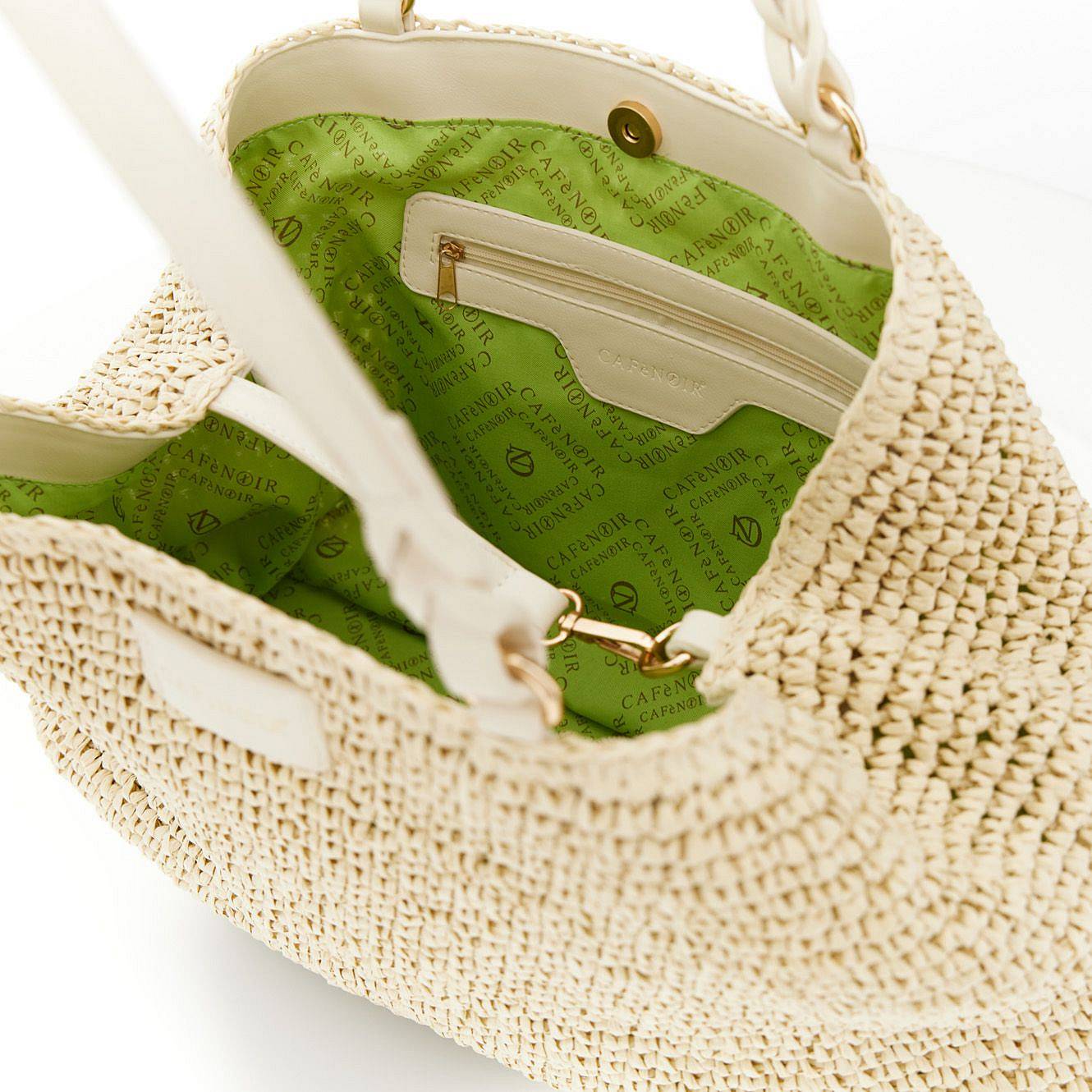 CAFE' NOIR tote lavorazione crochet Donna bianco Foto 4